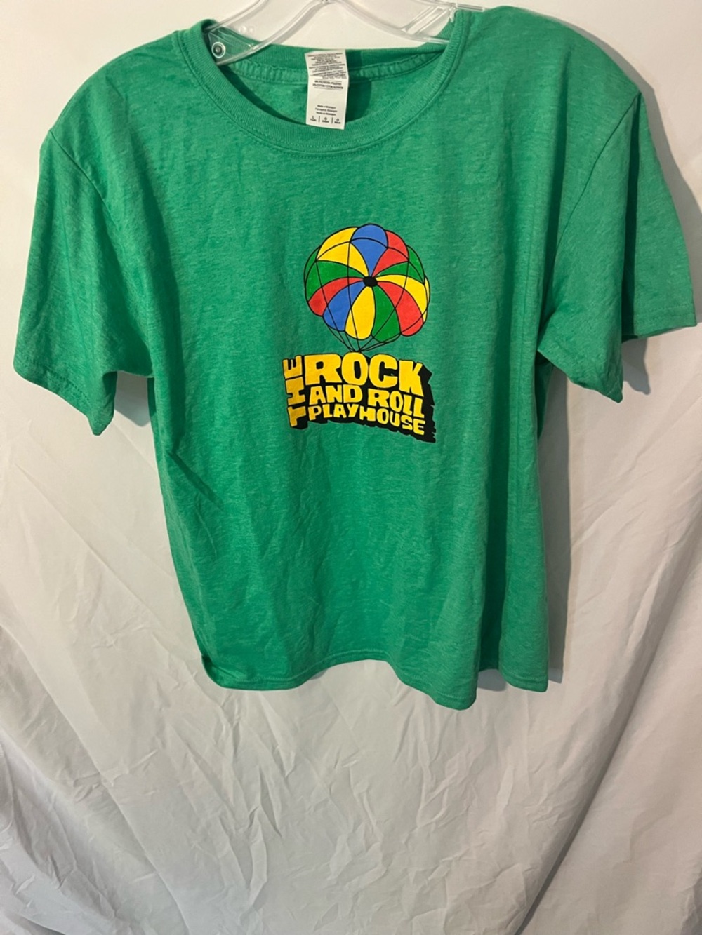 Gildan Green Rock & Roll Playhouse Graphic Tee with Parachute